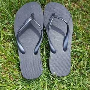 Havaianas High, Black wedge flip flops, size 37/7